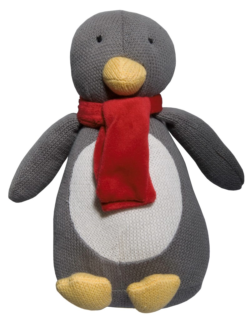 Pingvin, grå stickad