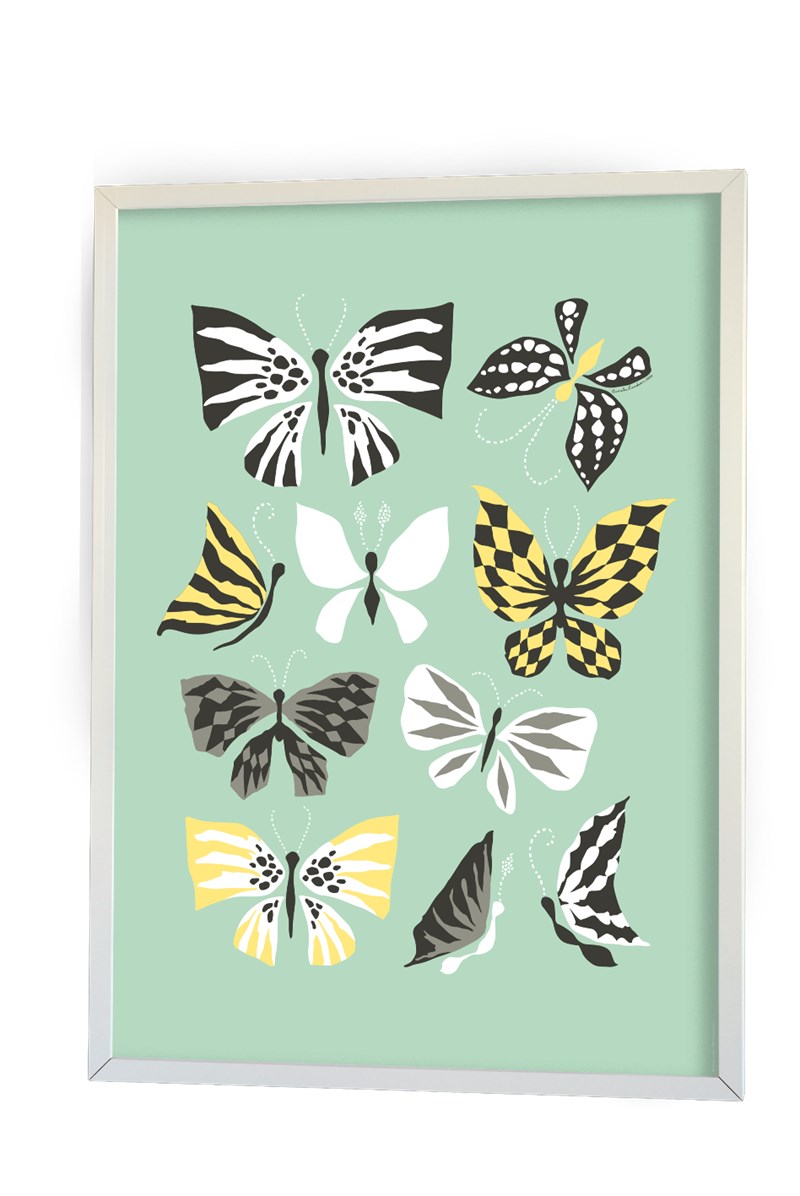 Affisch, fjärilar