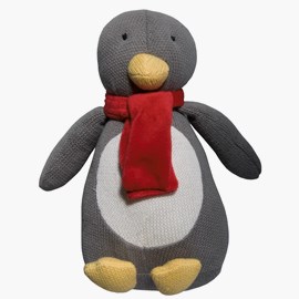 Pingvin, grå stickad