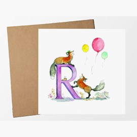 Card and envelope, R