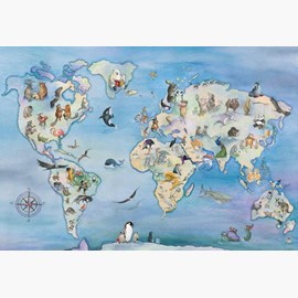 Affisch, världskarta